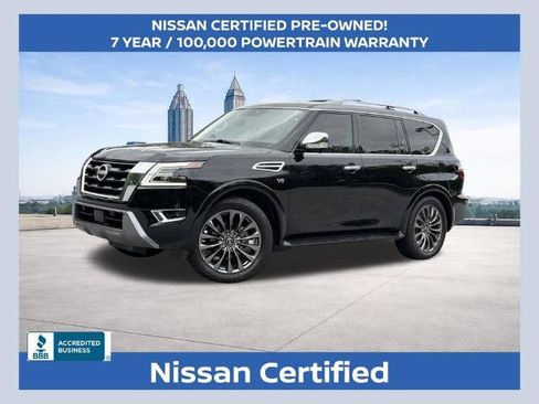 Certified 2022 Nissan Armada Platinum w/ Captain's Chairs Package RWD image 1