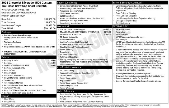 Used 2024 Chevrolet Silverado 1500 Custom Trail Boss AWD/4WD image 10