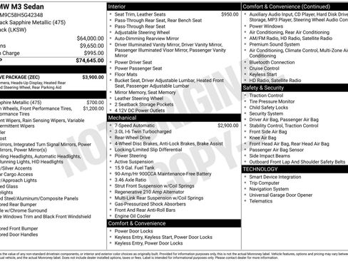 Used 2017 BMW M3 Base image 3