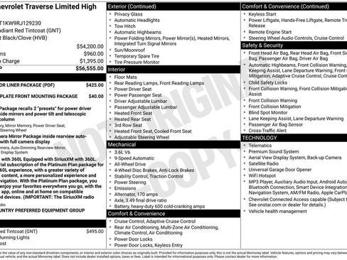 Used 2024 Chevrolet Traverse High Country w/ LPO, Floor Liner Package AWD/4WD image 2