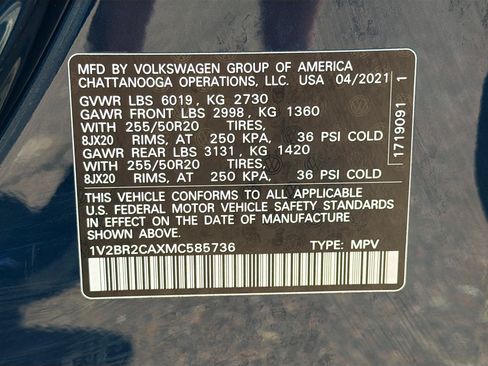 Used 2021 Volkswagen Atlas SEL AWD/4WD image 12