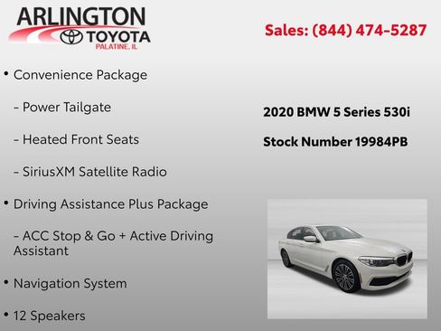 Used 2020 BMW 530i RWD image 2