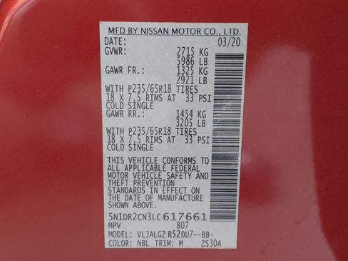 Used 2020 Nissan Pathfinder SL w/ Cargo Package FWD image 33