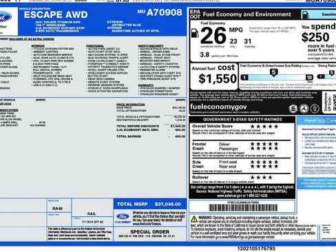 Used 2021 Ford Escape Titanium AWD/4WD image 3