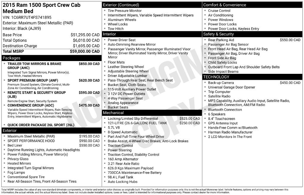 Used 2015 RAM 1500 Sport AWD/4WD image 10