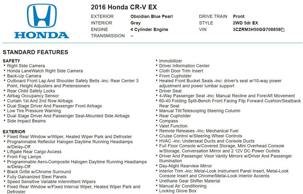 Used 2016 Honda CR-V EX image 23