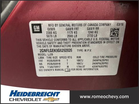 Used 2016 Chevrolet Equinox LTZ w/ Enhanced Convenience Package image 7