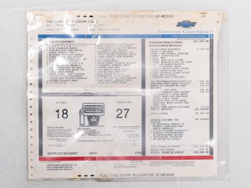 Used 1998 Chevrolet Camaro Z28 w/ SS Performance/Appearance Pkg image 24