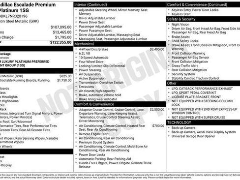 Certified 2022 Cadillac Escalade Premium Luxury Platinum AWD/4WD image 4