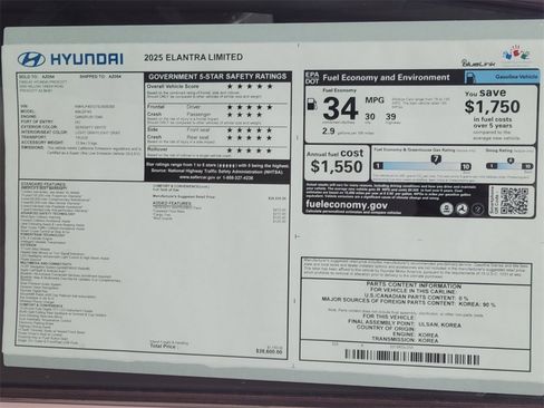 New 2025 Hyundai Elantra Limited image 32