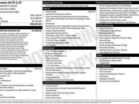 Used 2023 Genesis GV70 2.5T w/ Sport Prestige Package image 52