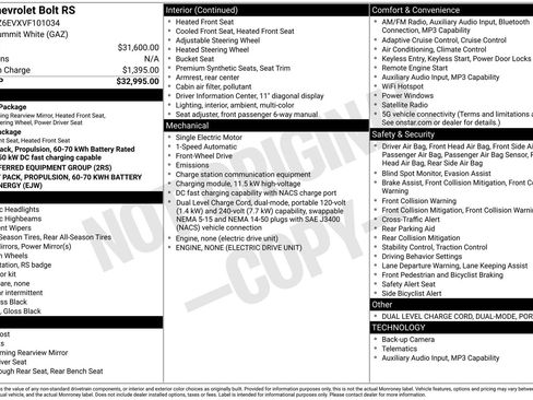 New 2027 Chevrolet Bolt RS FWD image 30