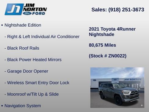 Used 2021 Toyota 4Runner Nightshade AWD/4WD image 11