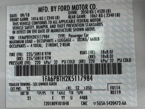 Used 2019 Ford Mustang Coupe w/ Equipment Group 101A RWD image 14