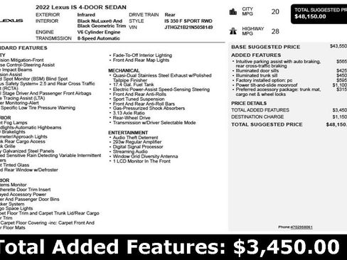 Used 2022 Lexus IS 350 F Sport image 3