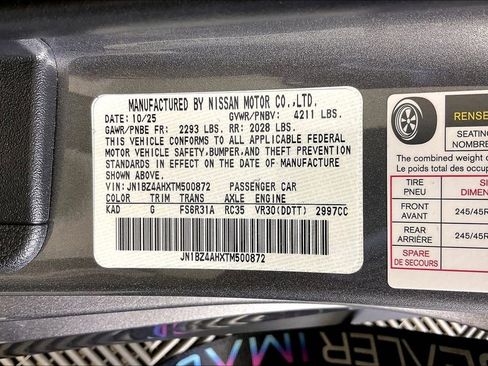 New 2026 Nissan Z Sport w/ Floor Mat Package RWD image 24