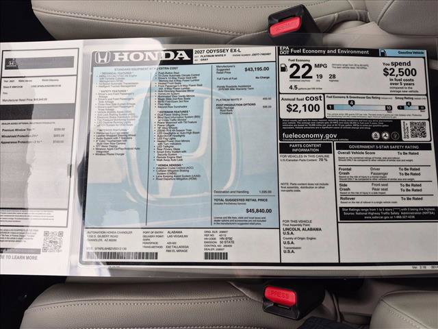 New 2027 Honda Odyssey EX-L image 17