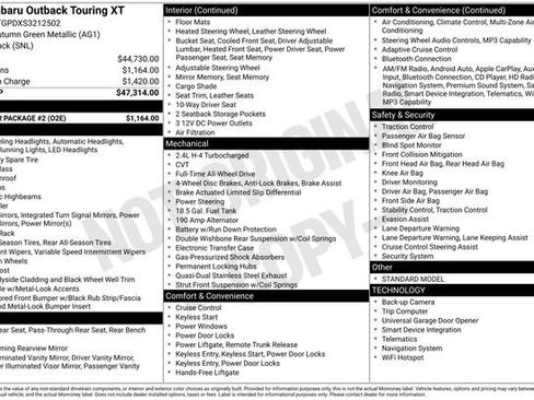 Used 2025 Subaru Outback Touring XT w/ Popular Package #2 AWD/4WD image 32