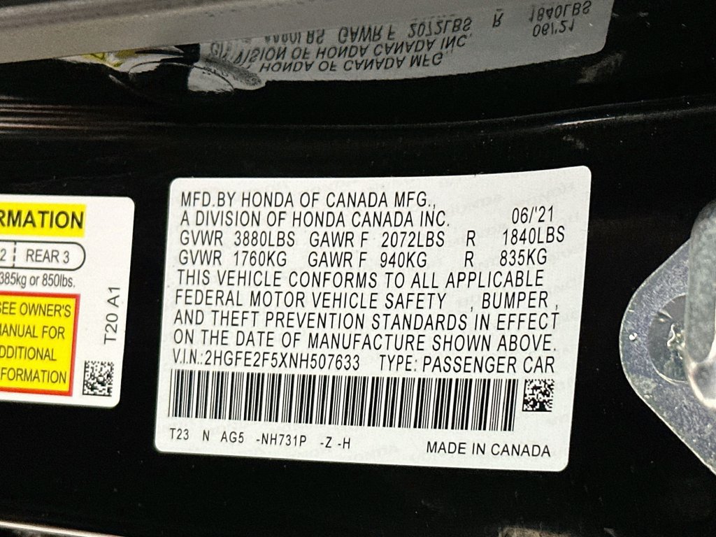 Certified 2022 Honda Civic Sport image 27