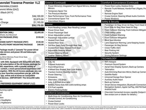 Certified 2021 Chevrolet Traverse Premier w/ Redline Edition FWD image 34