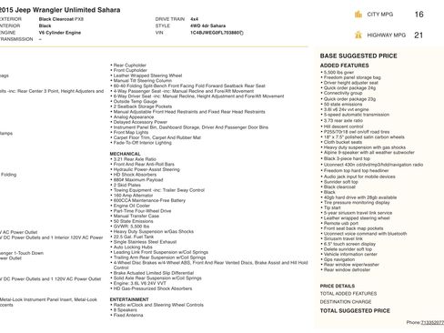 Used 2015 Jeep Wrangler Unlimited Sahara w/ Connectivity Group image 3