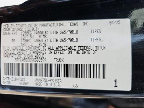 Certified 2025 Toyota Tundra SR5 w/ TRD Off-Road Package AWD/4WD image 24