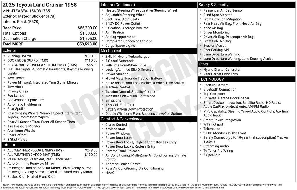 Used 2025 Toyota Land Cruiser 1958 AWD/4WD image 27