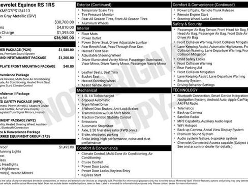 Used 2023 Chevrolet Equinox RS w/ RS Leather Package FWD image 7