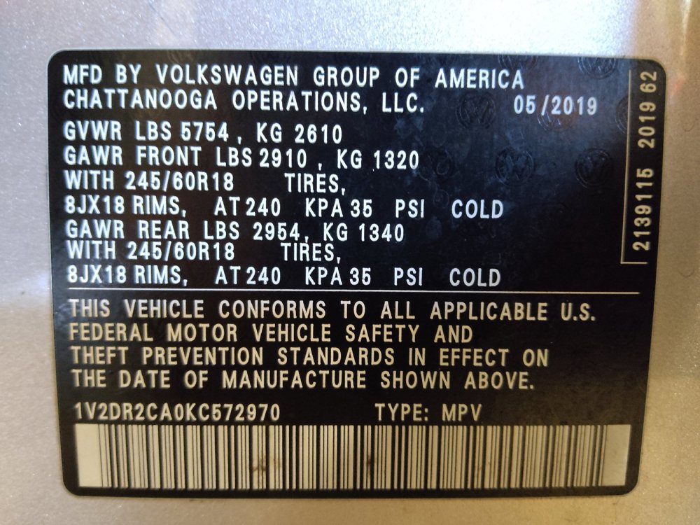 Used 2019 Volkswagen Atlas SE w/ Towing Package FWD image 33