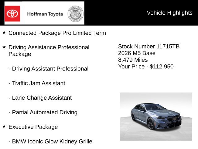 Used 2026 BMW M5 w/ Executive Package AWD/4WD image 5