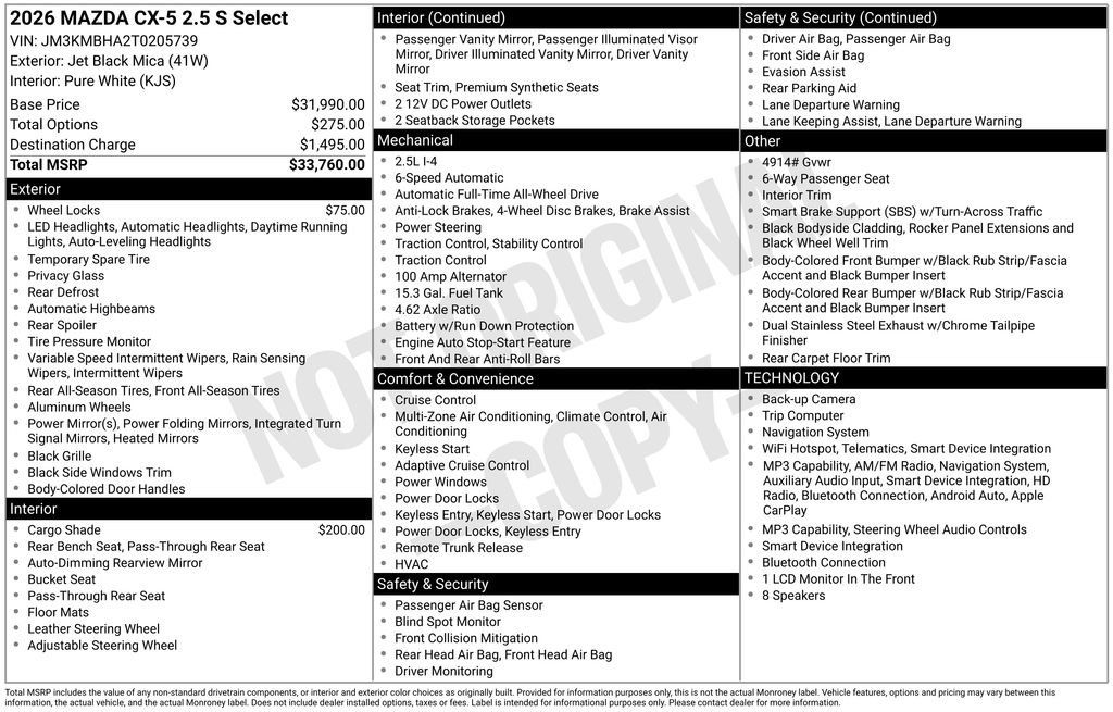 New 2026 MAZDA CX-5 Select AWD/4WD image 33