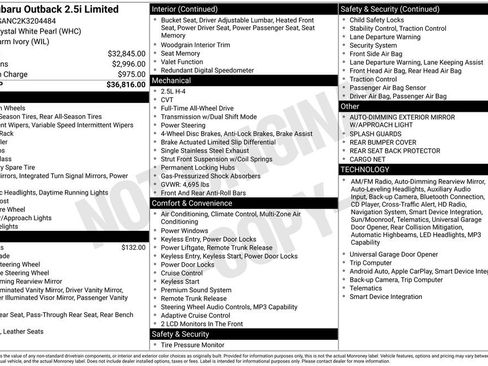 Used 2019 Subaru Outback 2.5i Limited image 33
