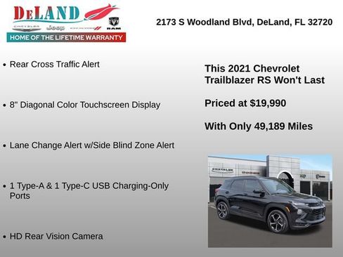 Used 2021 Chevrolet TrailBlazer RS w/ Sun and Liftgate Package AWD/4WD image 36
