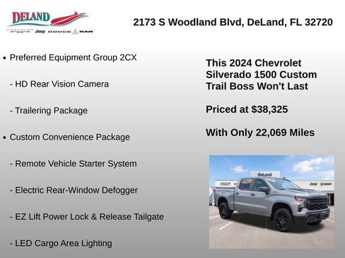 Used 2024 Chevrolet Silverado 1500 Custom Trail Boss w/ LPO, Dark Essentials Package AWD/4WD image 24