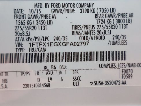 Used 2016 Ford F150 Lariat w/ Equipment Group 502A Luxury AWD/4WD image 45