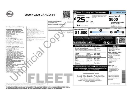 Used 2020 Nissan NV200 SV FWD image 16