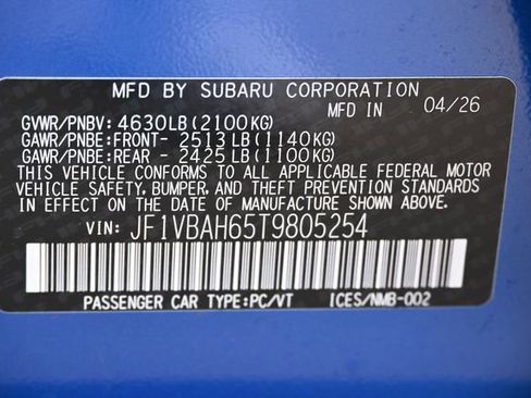 New 2026 Subaru WRX Premium AWD/4WD image 19