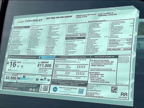 New 2026 Chevrolet Tahoe High Country AWD/4WD image 14