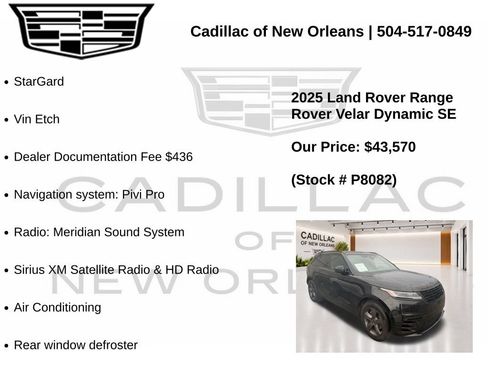 Used 2025 Land Rover Range Rover Velar Dynamic SE AWD/4WD image 7