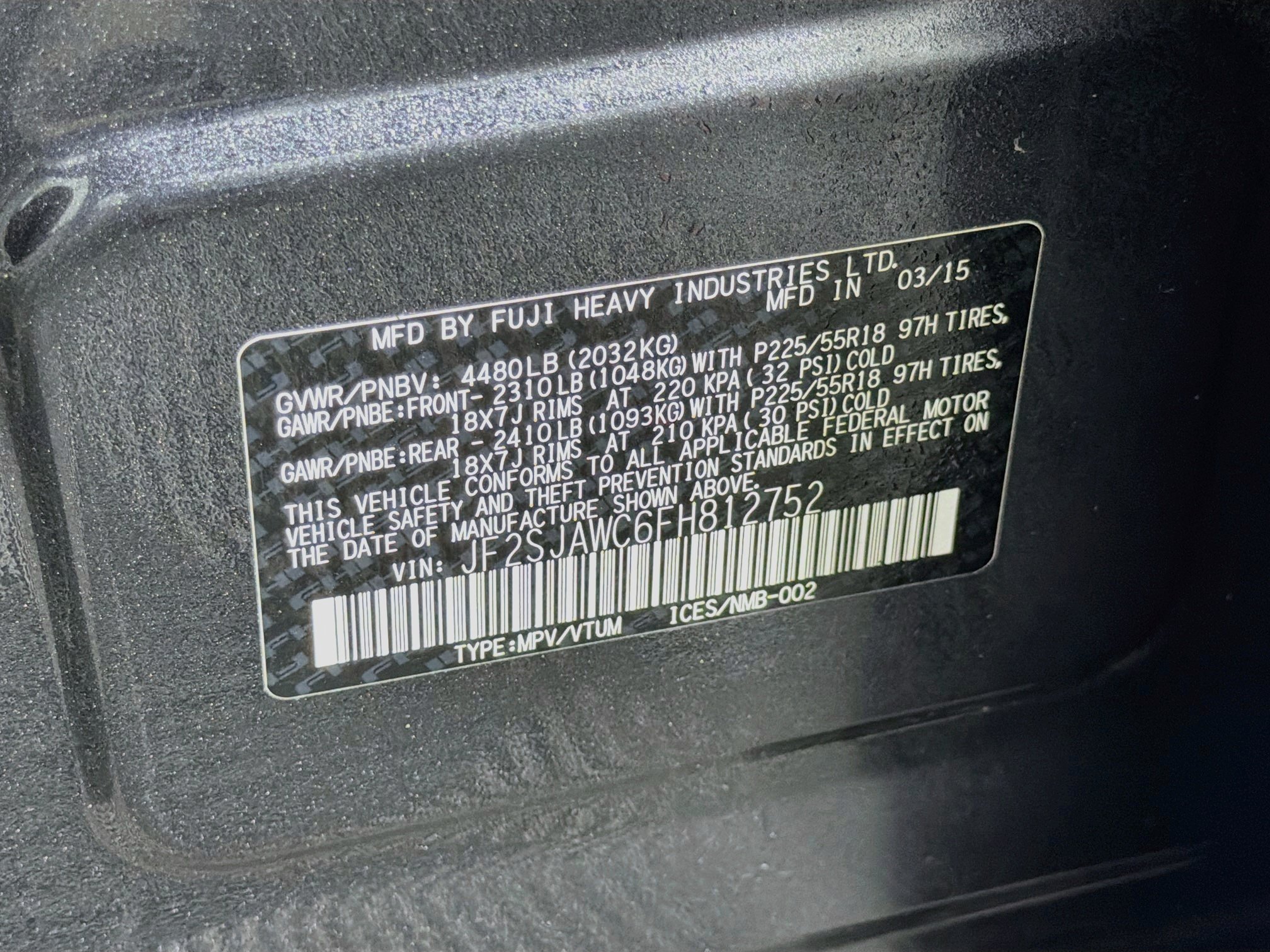 Used 2015 Subaru Forester 2.5i Touring w/ Eyesight & Navigation System AWD/4WD image 12