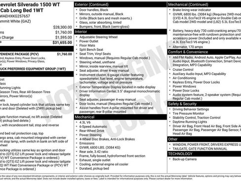 Used 2019 Chevrolet Silverado 1500 W/T w/ WT Convenience Package RWD image 6