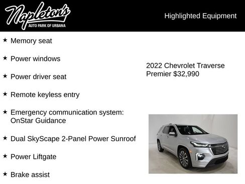 Used 2022 Chevrolet Traverse Premier w/ LPO, Floor Liner Package AWD/4WD image 16