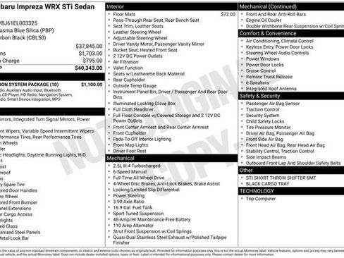 Used 2014 Subaru Impreza WRX STI Limited w/ Navigation System Package image 17