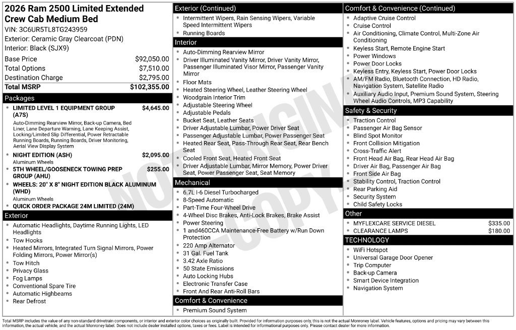 New 2026 RAM 2500 Limited AWD/4WD image 5