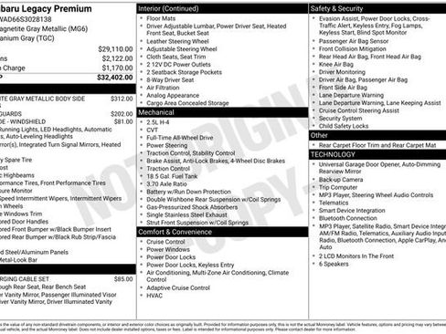 Certified 2025 Subaru Legacy Premium AWD/4WD image 36