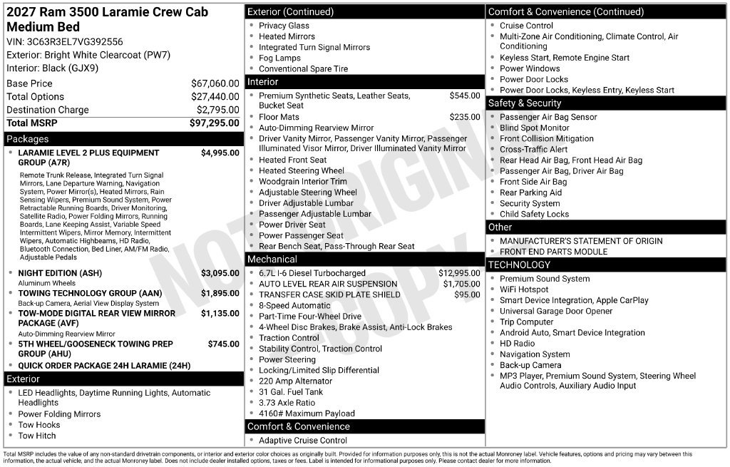 New 2027 RAM 3500 Laramie AWD/4WD image 5