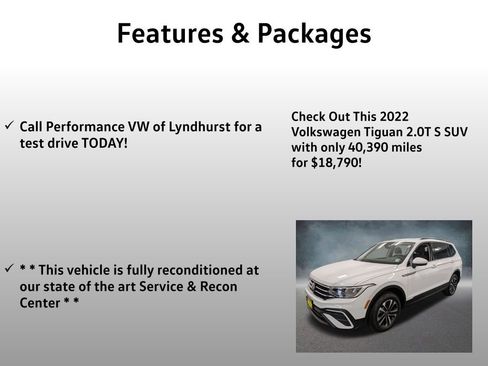 Used 2022 Volkswagen Tiguan S w/ IQ.Drive Package image 4