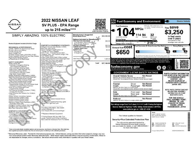 Used 2022 Nissan Leaf SV Plus w/ Protection Package FWD image 10