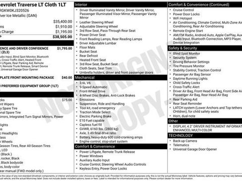 Used 2019 Chevrolet Traverse LT image 42