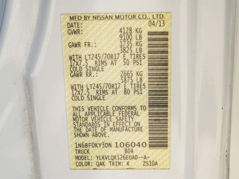 Used 2013 Nissan NV 2500 S w/ Side Curtain Airbag Pkg image 47